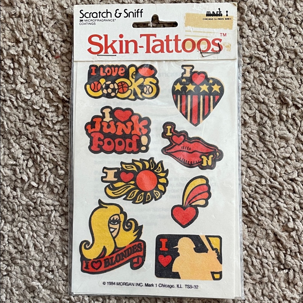 1994 Morgan Inc Scratch‎ & Sniff Tattoo Sheet